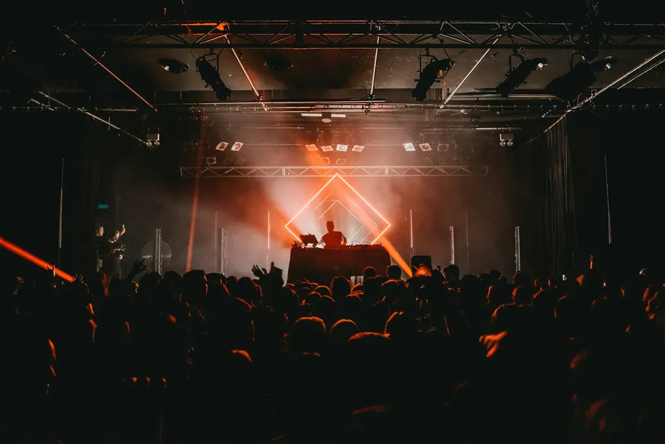 Main room — behind the booth