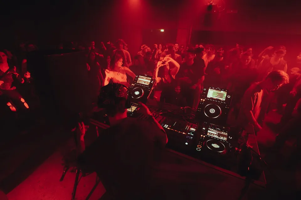 Behind the decks — Friday night