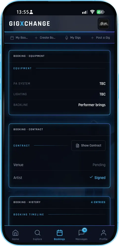 The agreement sits on the booking
