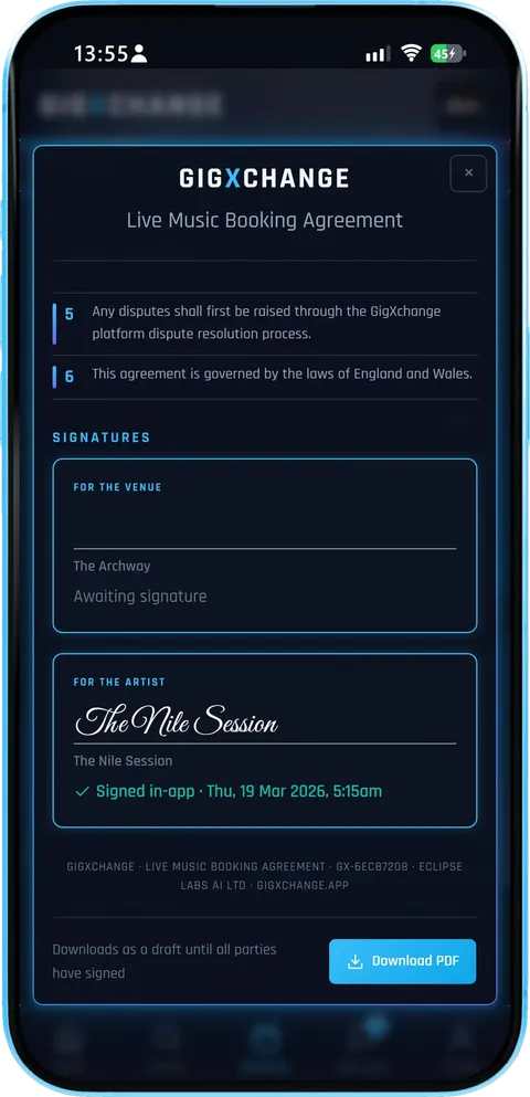 Signed in the app