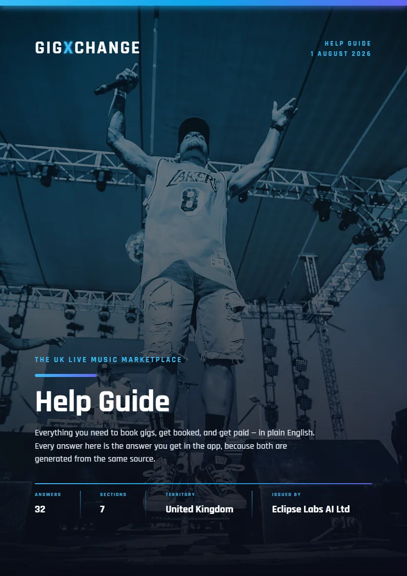 GigXchange Help Guide, page 1 of 17