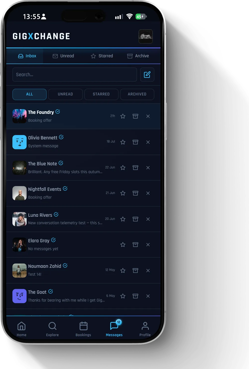 Your inbox — every conversation in one list
