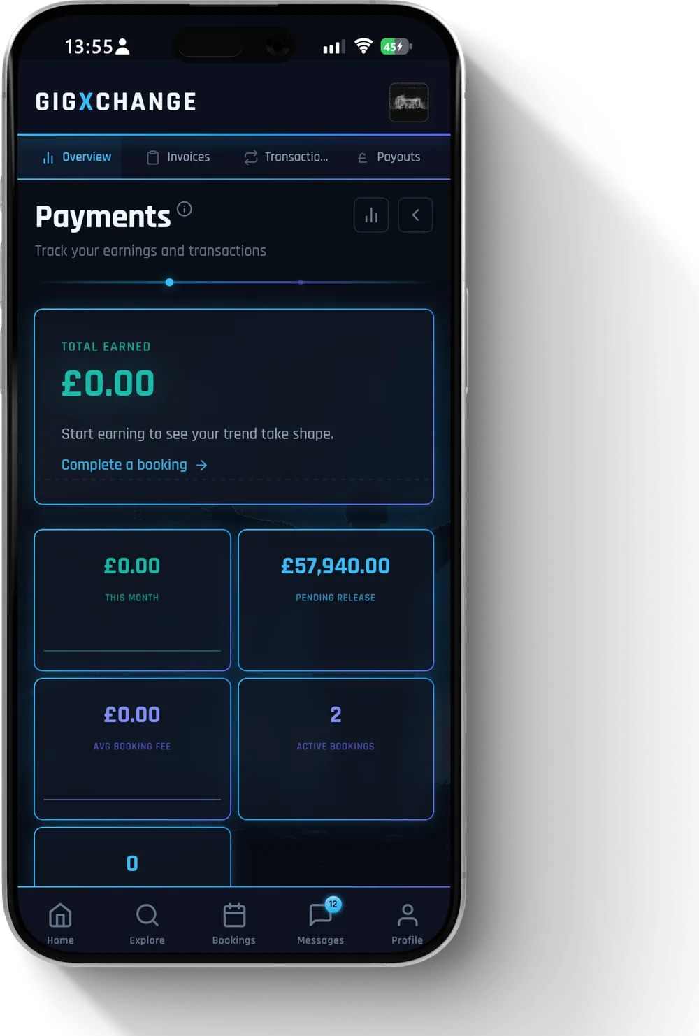 Payments — transactions and pending releases in one place