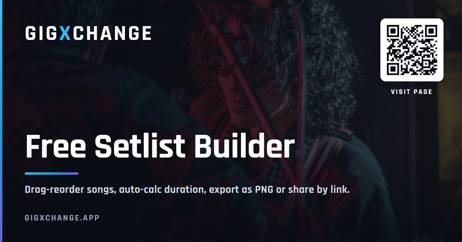 Setlist Builder — free GigXchange tool