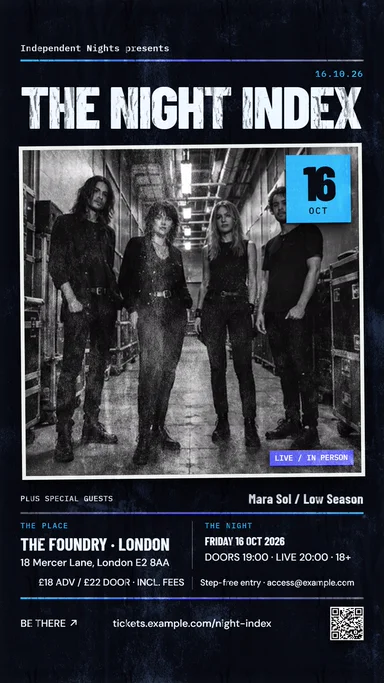 Live flyer page — the Edition design, as a member's own visitors see it